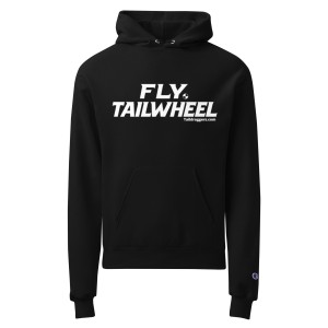 Fly Tailwheel - Black/White Lettering Unisex Champion hoodie