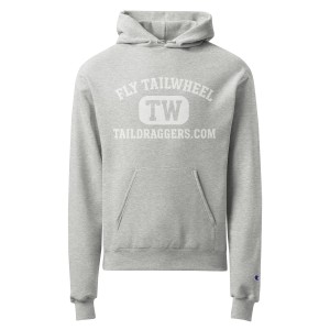 TW College Gray/White Lettering Champion hoodie