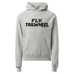 Fly Tailwheel - Gray/Black Lettering Champion hoodie