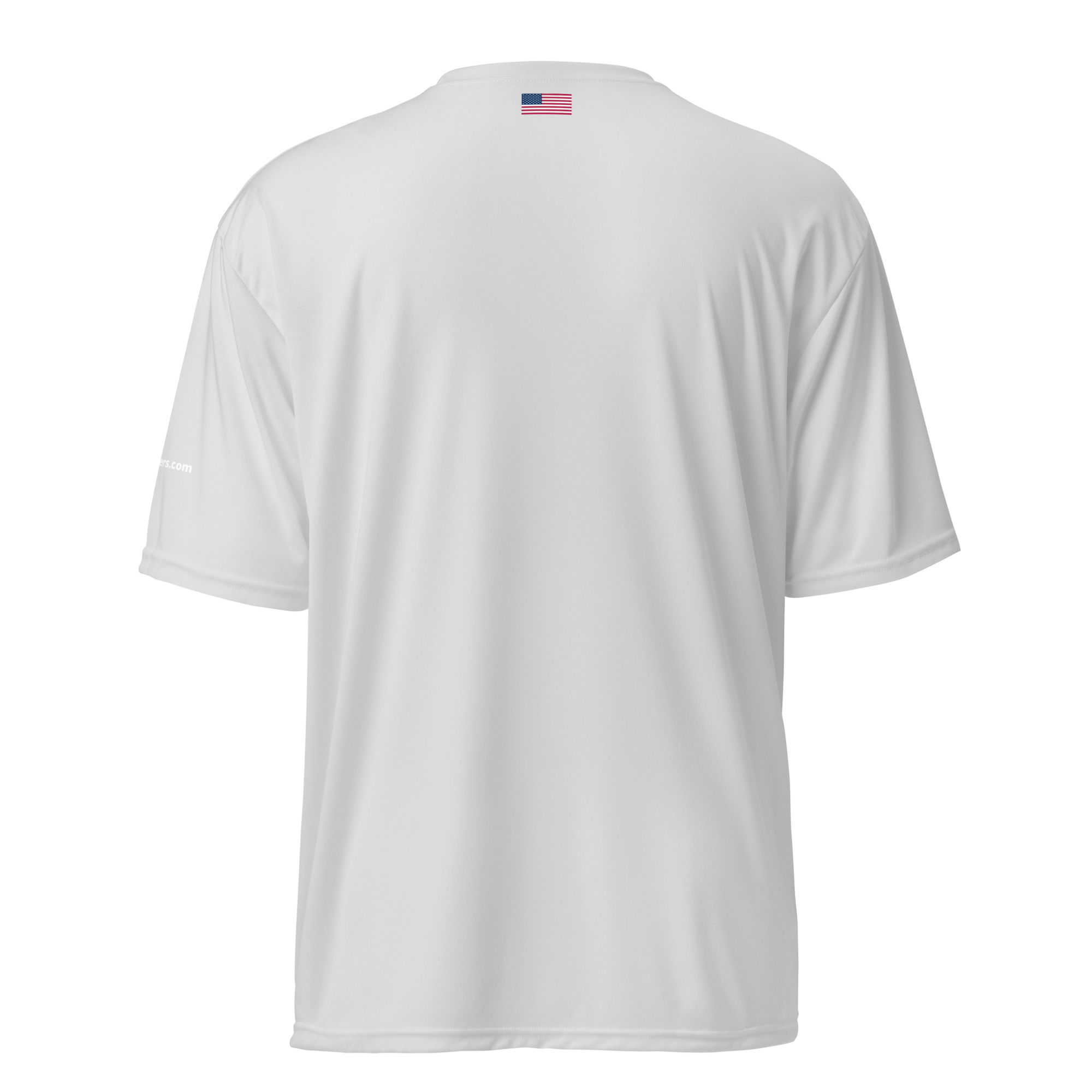 Skywagon - White/Gray Unisex performance crew neck t-shirt - Image 3