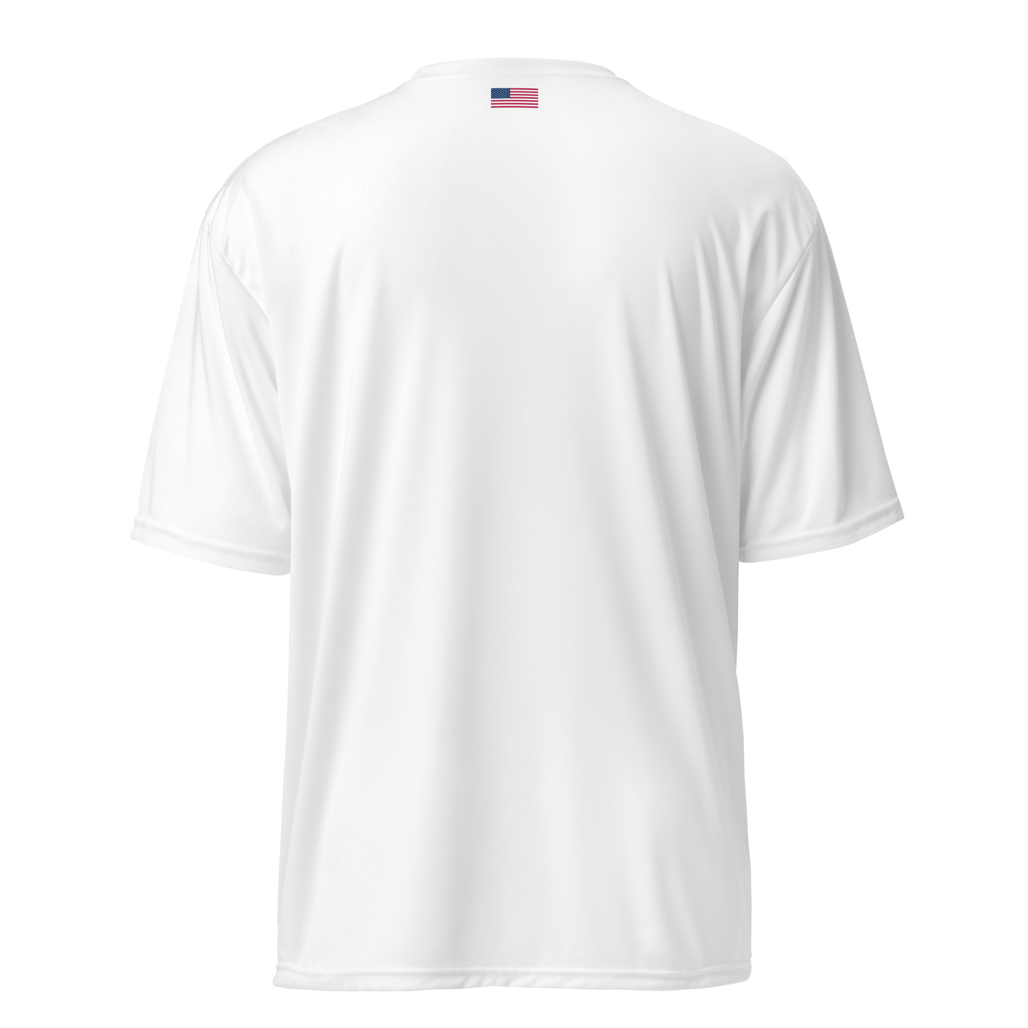 Skywagon - White/Gray Unisex performance crew neck t-shirt - Image 4