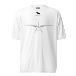 Skywagon - White/Gray Unisex performance crew neck t-shirt